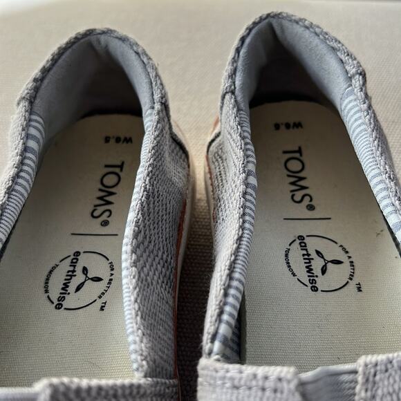 Tom’s Parker Cupsole gray slip-on durable and comfortable canvas sneakers 6.5 W - Picture 13 of 16